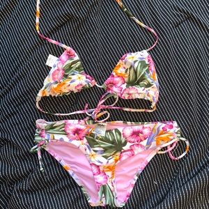 target floral tropical pink bikini